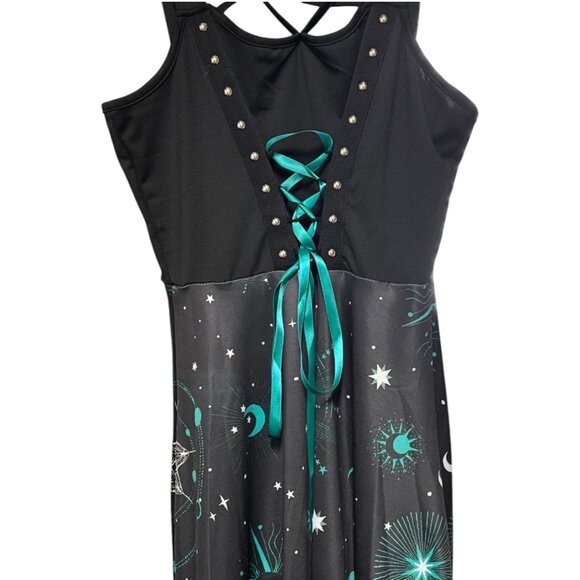 Tik Tok Trend Sun Moon Unity Emo Gothic Witchy Boho Sleeveless Dress Women S NWT - Picture 4 of 11